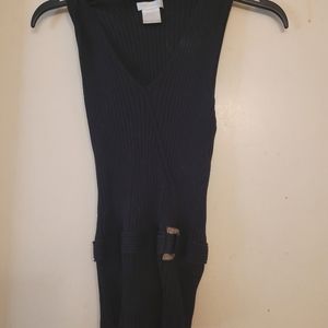Worthington sleeveless ribbed sweater, size medium, black color